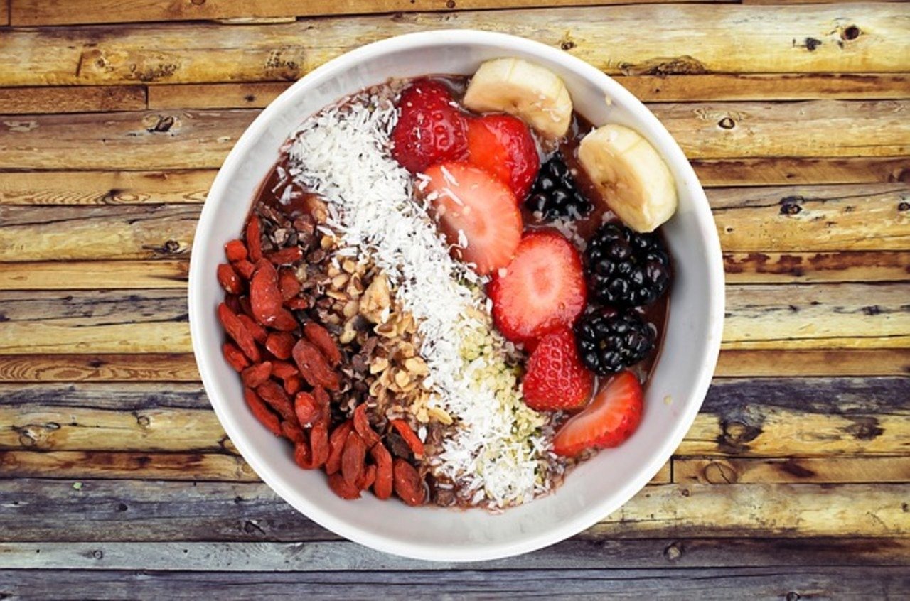 Fruits bowl with carbohydrates